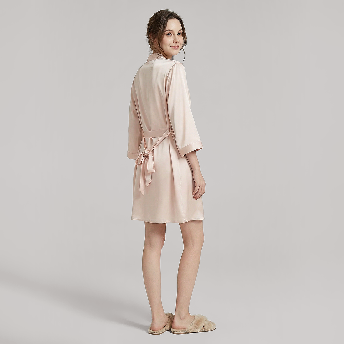 19 Momme Mulberry Silk Robe - Morning Robe - Nomee