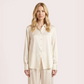 Silk V-neck long sleeved shirt-Nomee