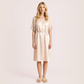 Tie up waist cinching short sleeved nightgown