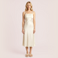 100% real silk slim fit suspender Midi dress-Nomee