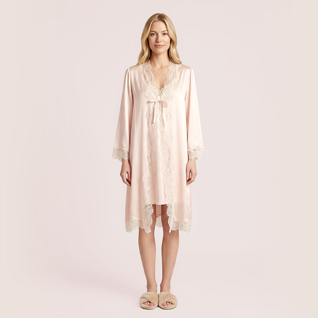 100% Mulberry Silk lace Strap+Sleeprobe 2-piece Set-Nomee