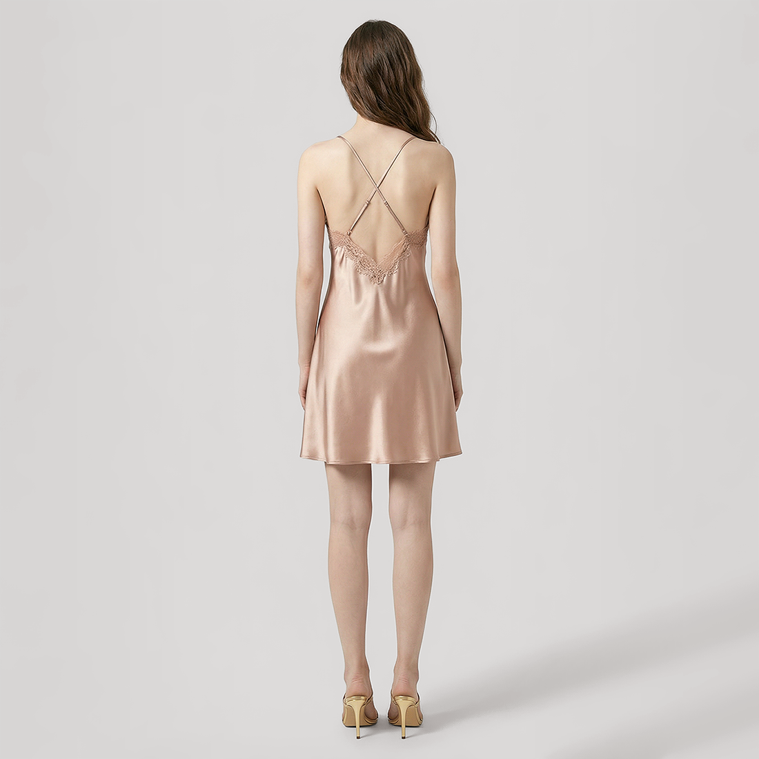 Women's 19mm Heavyweight Silk Robe and Camisole Nightgown Set - Nomee