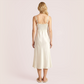 100% real silk slim fit suspender Midi dress-Nomee