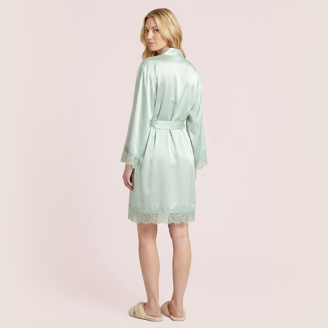 Silk camisole long dress+nightgown 2 piece of set-Nomee