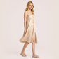 100% Mulberry Silk Lace Sleeping Long Dress-Nomee