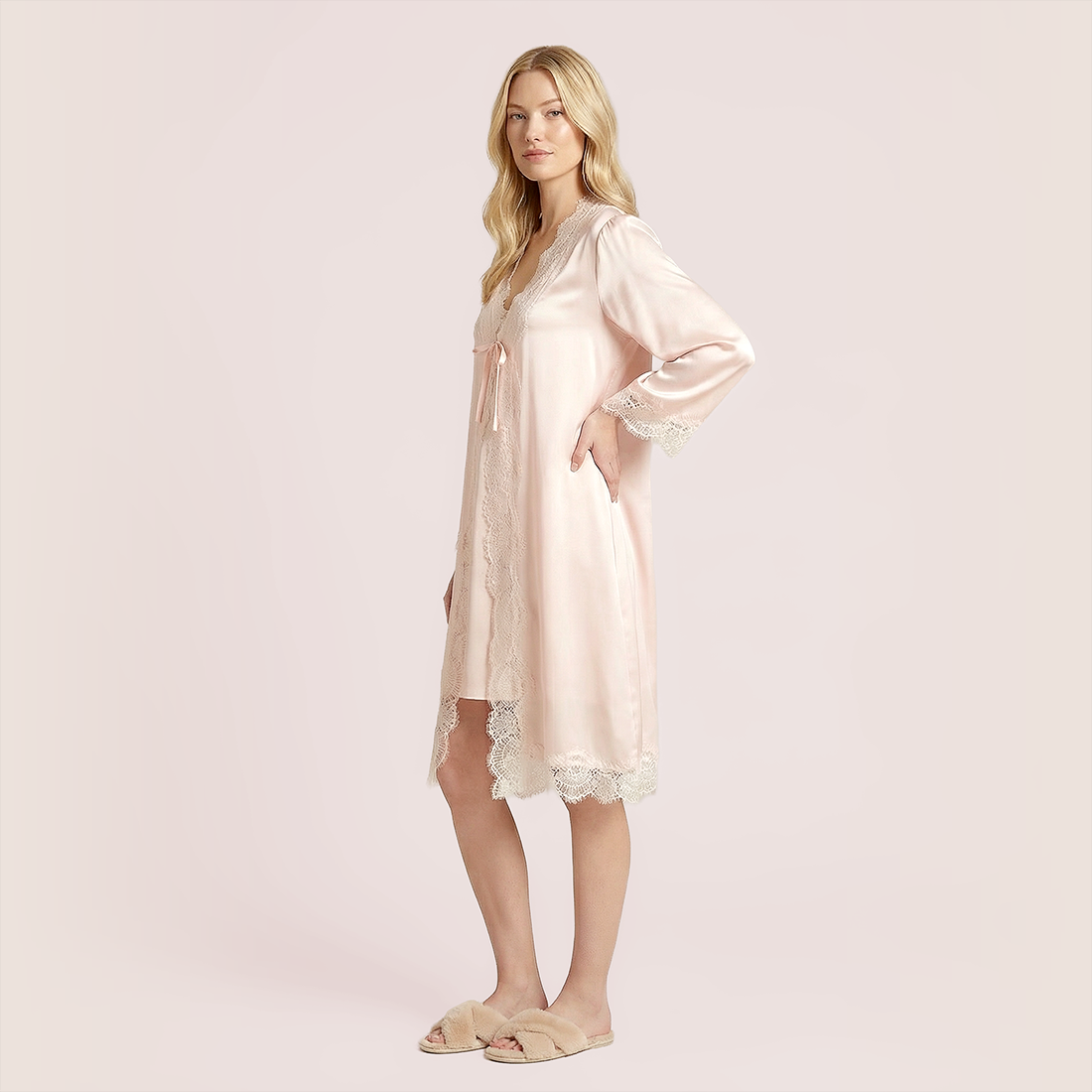 100% Mulberry Silk lace Strap+Sleeprobe 2-piece Set-Nomee