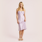 Silk back hollow suspender nightgown-Nomee
