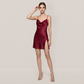 100% Mulberry Silk Backless Slit Cami Nightgown - Nomee