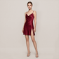 100% Mulberry Silk Backless Slit Cami Nightgown - Nomee