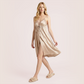 100% Mulberry Silk Lace Sleeping Long Dress-Nomee