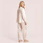 Fashion lace decorated silk sleepwear set-Nomee