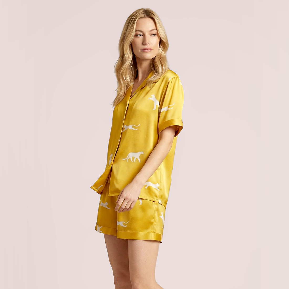 100% Mulberry Silk Home Casual Pajama Set-Nomee