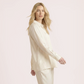 Silk V-neck long sleeved shirt-Nomee