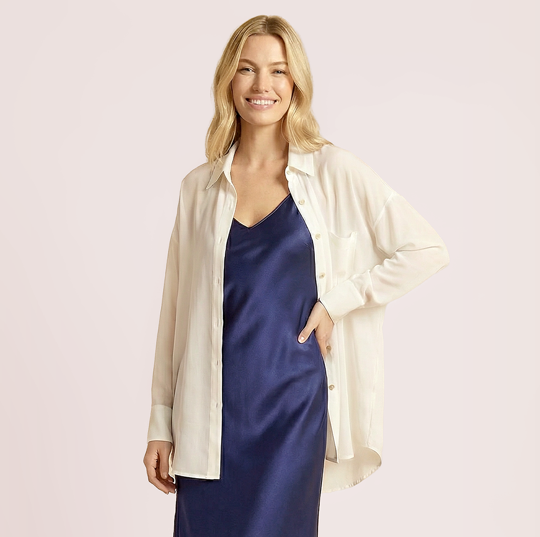 100% mulberry silk loose top jacket-Nomee