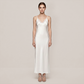 100% Mulberry Silk Lace Trim Cami Nightgown Set - Nomee