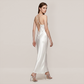 100% Mulberry Silk Lace Trim Cami Nightgown Set - Nomee