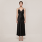 100% Mulberry Silk Lace Trim Cami Nightgown Set - Nomee