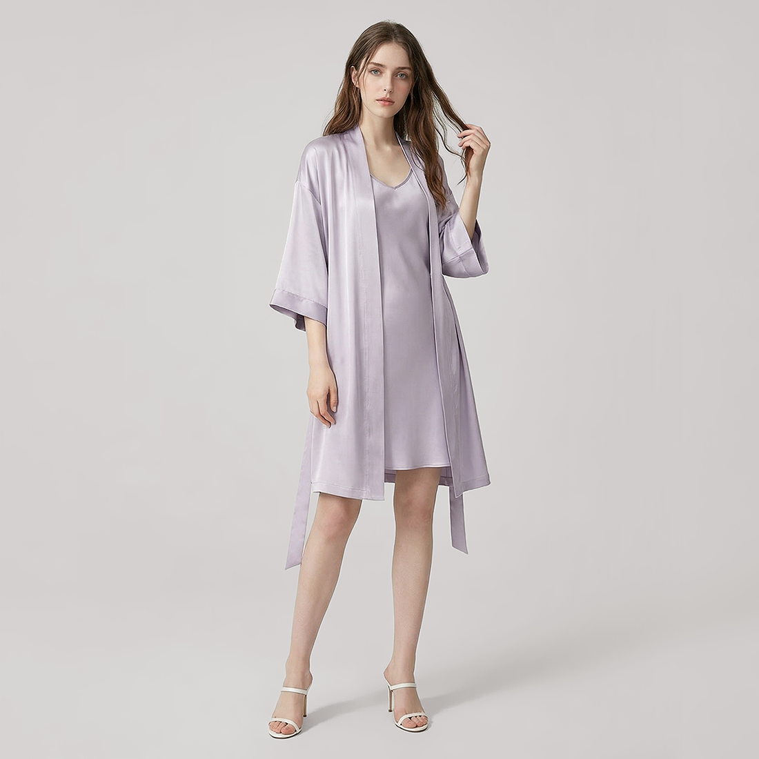 16 Momme Silk Robe - Lightweight Morning Robe for Women - Nomee