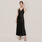 100% Mulberry Silk Lace Trim Cami Nightgown Set - Nomee