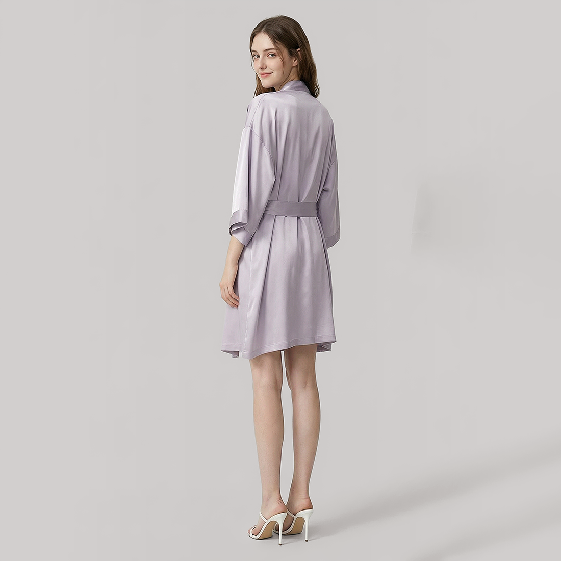 16 Momme Silk Robe - Lightweight Morning Robe for Women - Nomee