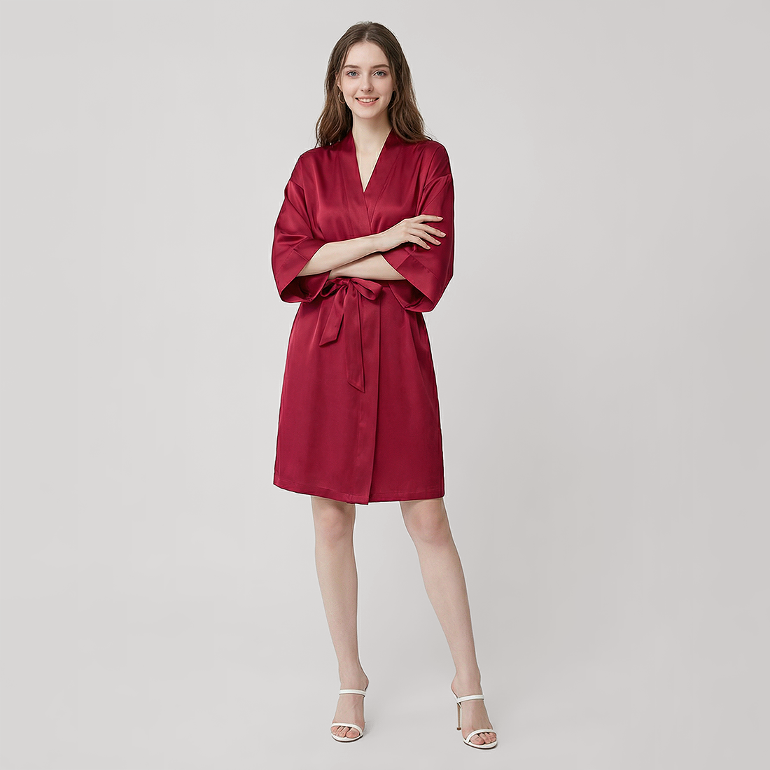 16 Momme Silk Robe - Lightweight Morning Robe for Women - Nomee