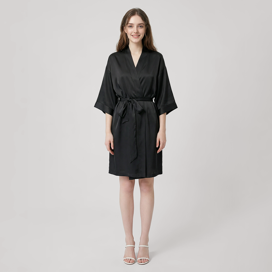 16 Momme Silk Robe - Lightweight Morning Robe for Women - Nomee