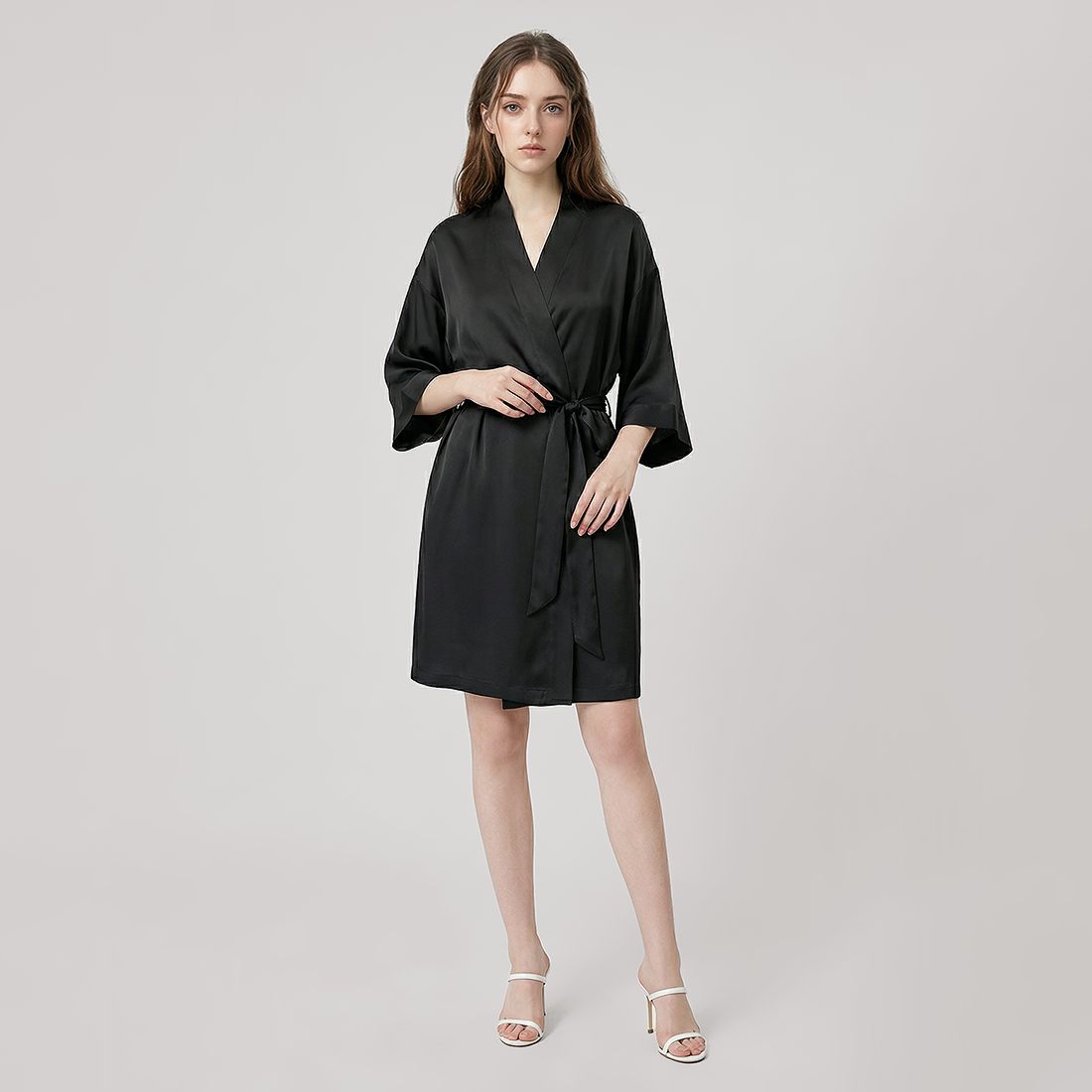 16 Momme Silk Robe - Lightweight Morning Robe for Women - Nomee