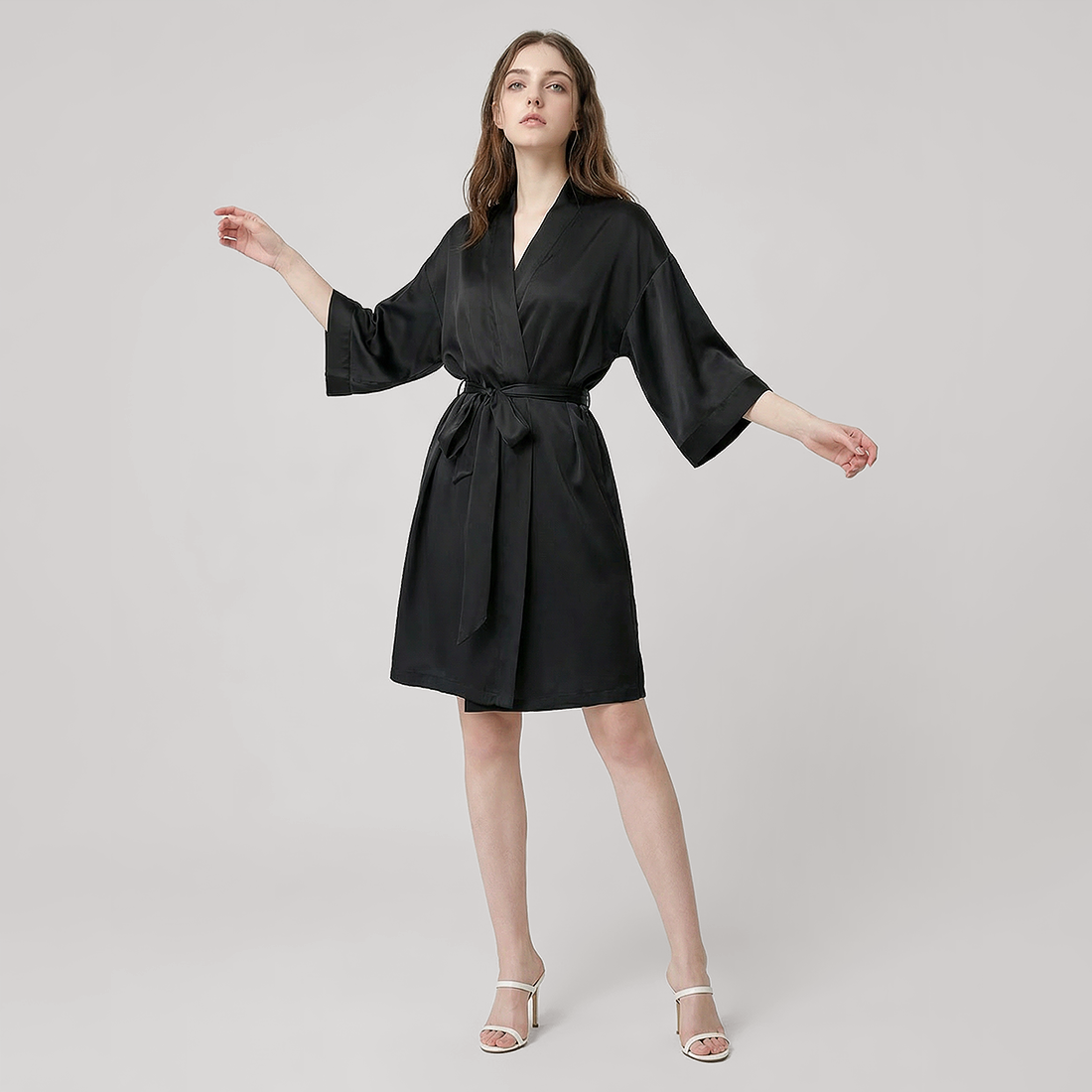 16 Momme Silk Robe - Lightweight Morning Robe for Women - Nomee