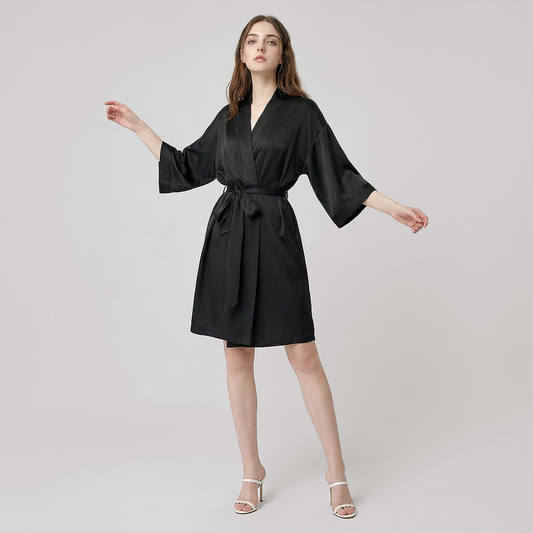 16 Momme Silk Robe - Lightweight Morning Robe for Women - Nomee