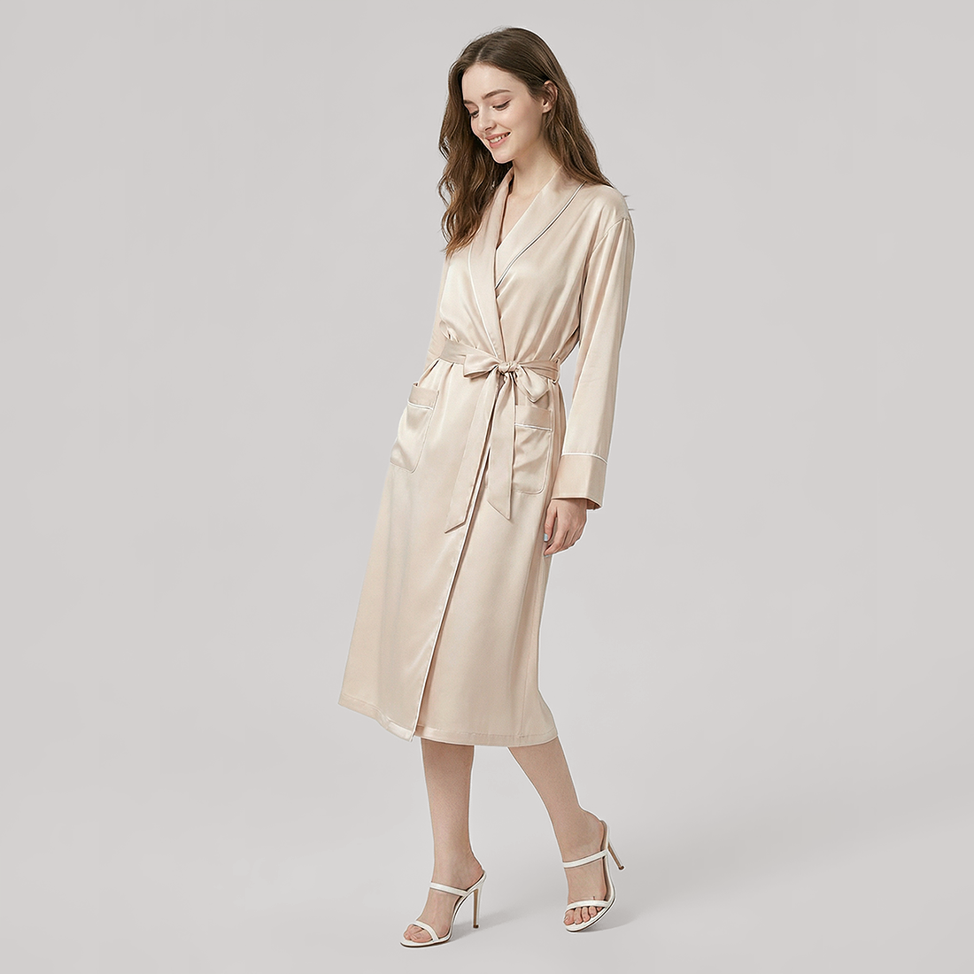 19 Momme Mulberry Silk Robe for Women - Premium Bathrobe - Nomee