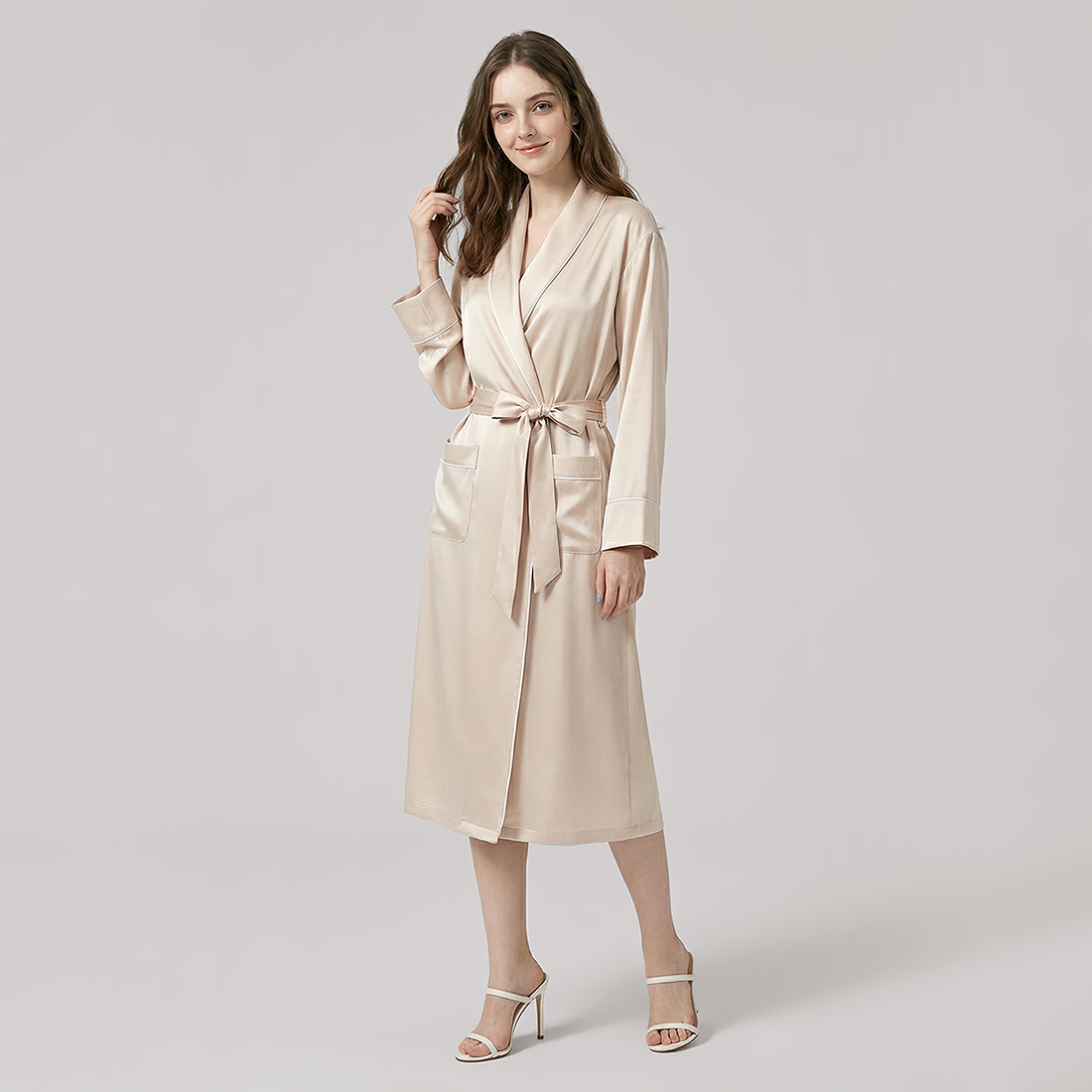19 Momme Mulberry Silk Robe for Women - Premium Bathrobe - Nomee