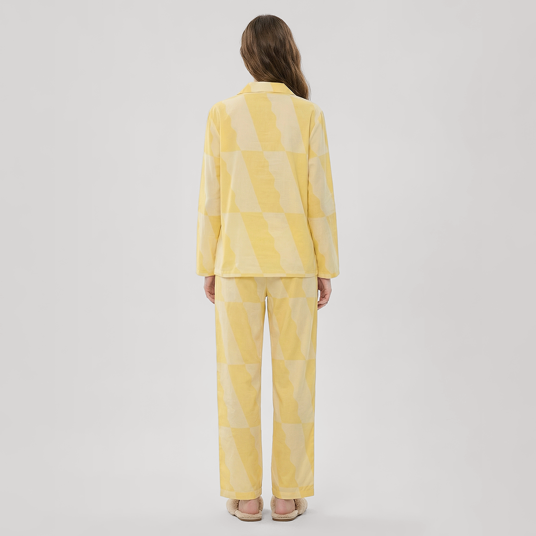 Women's Lyocell Tencel Cotton Pajama Set Long Sleeve Pants Loungewear - Nomee
