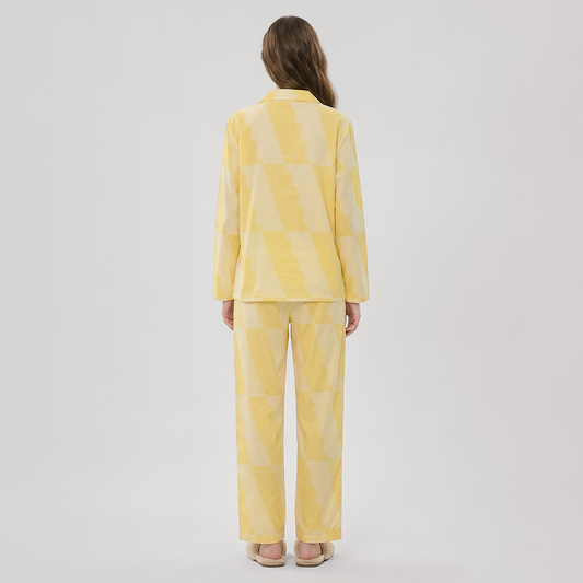 Women's Lyocell Tencel Cotton Pajama Set Long Sleeve Pants Loungewear - Nomee