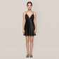 100% Mulberry Silk V-Neck Backless Lace Cami Nightgown - Nomee