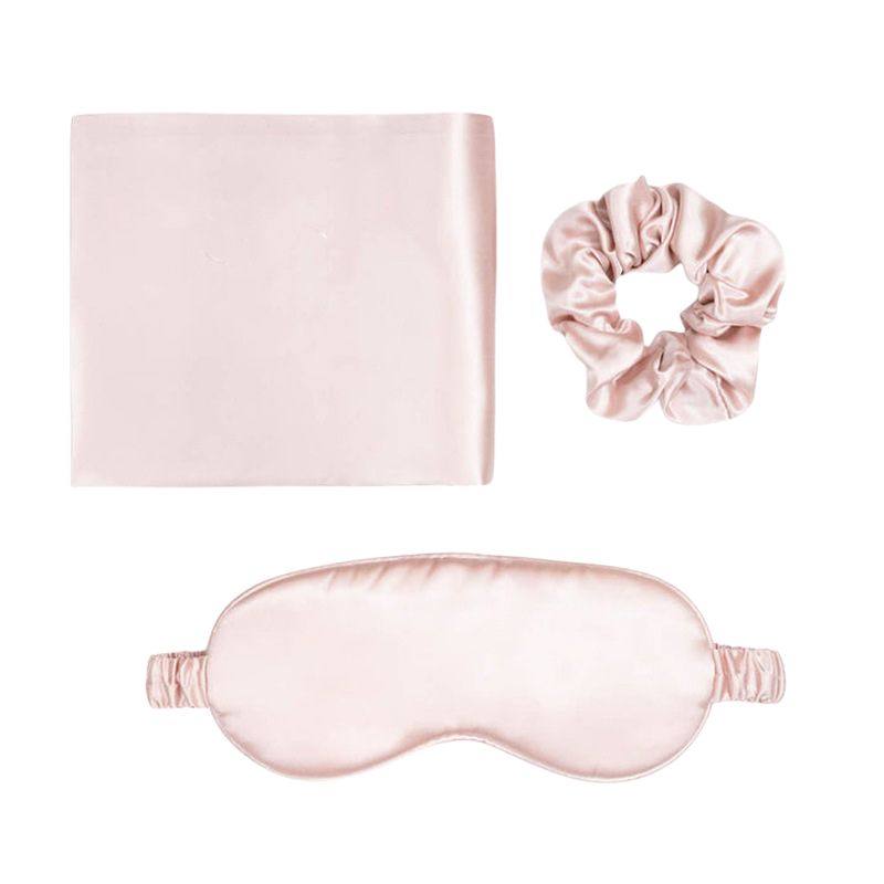 Wholesale mulberry silk pillowcase mask scrunchie set three piece sleep eye care-Nomee