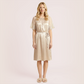 Tie up waist cinching short sleeved nightgown