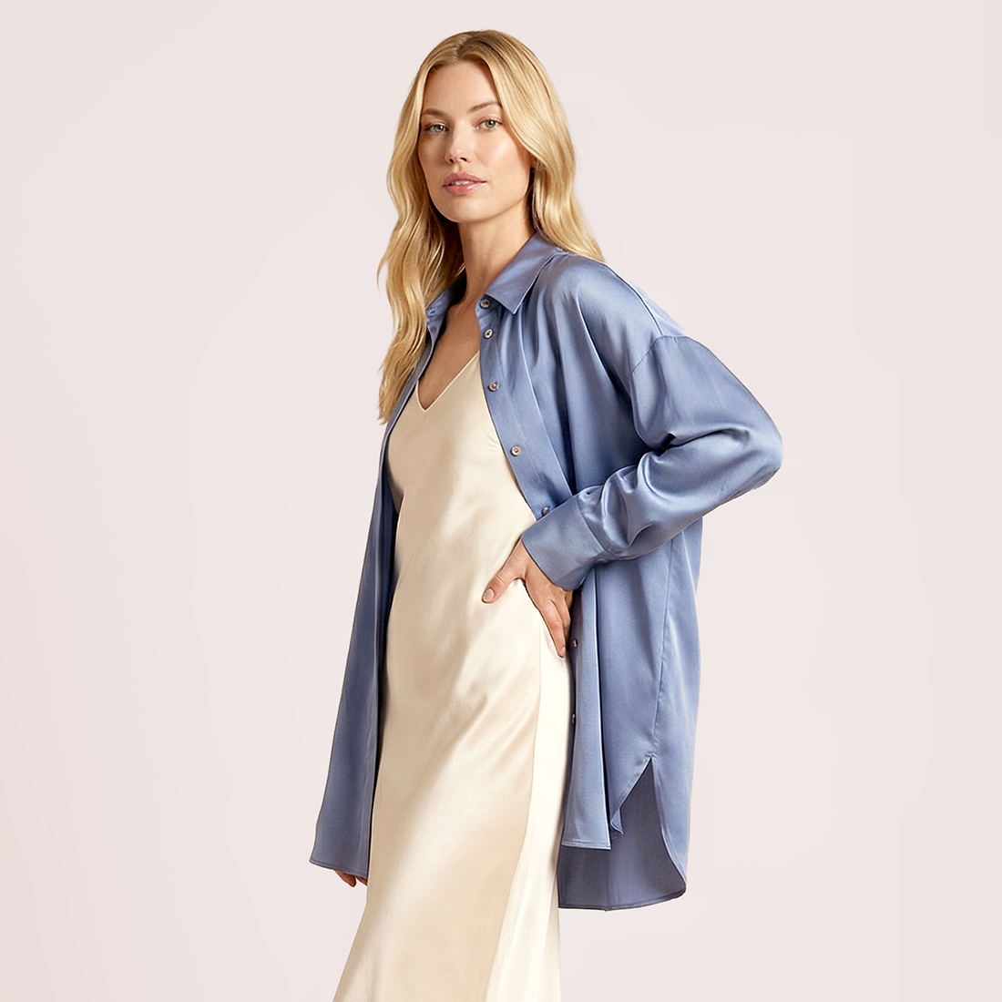 100% mulberry silk loose top jacket-Nomee