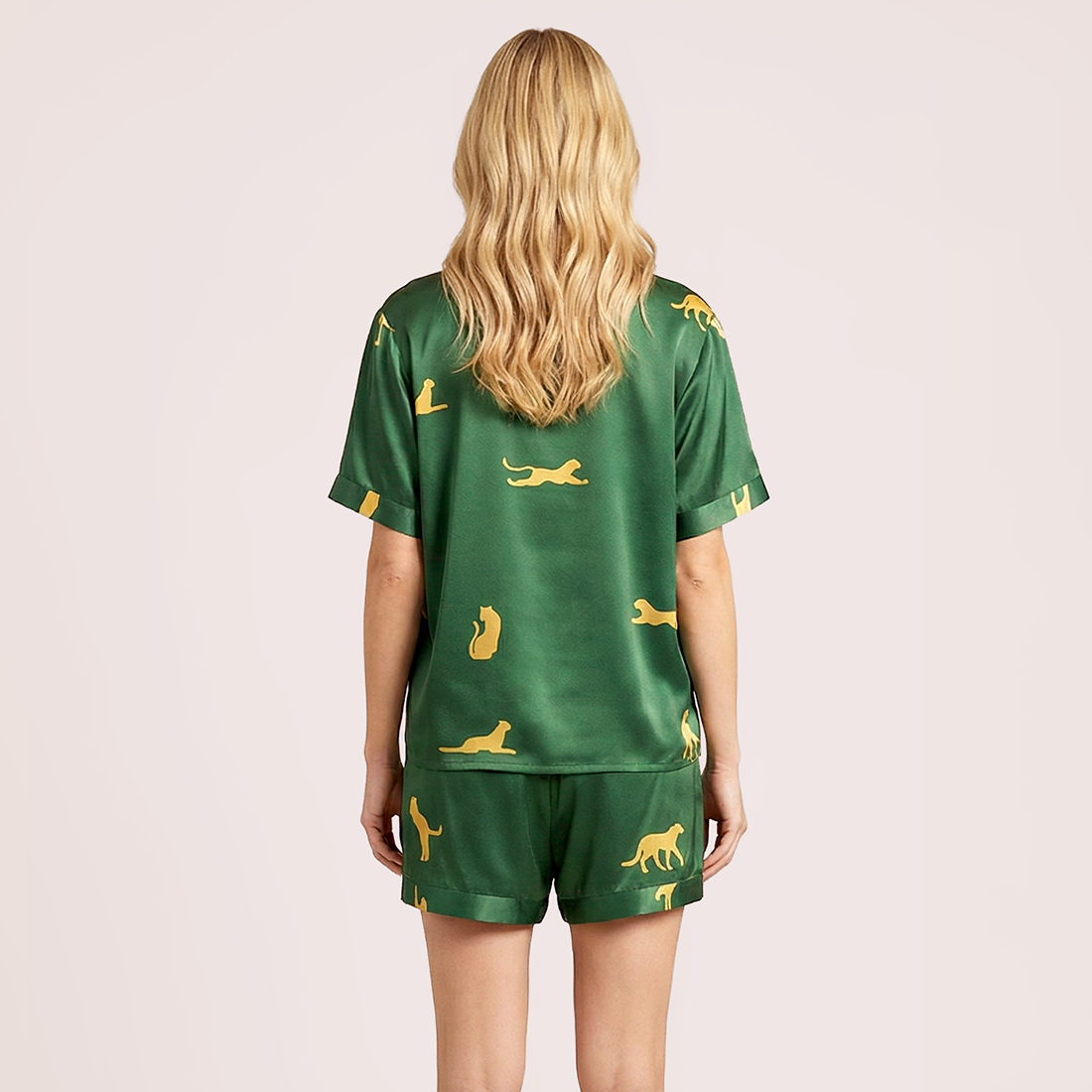 100% Mulberry Silk Home Casual Pajama Set-Nomee