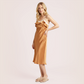 Silk back hollow suspender nightgown-Nomee