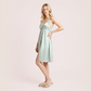100% Mulberry Silk Lace Sleeping Long Dress-Nomee