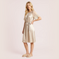 Tie up waist cinching short sleeved nightgown