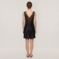 100% Mulberry Silk Lace V-Neck Sleeveless Short Nightgown - Nomee