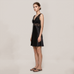 100% Mulberry Silk Lace V-Neck Sleeveless Short Nightgown - Nomee