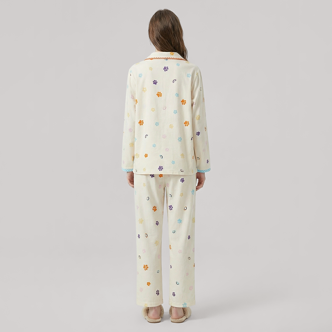 Women's Lyocell Tencel Cotton Pajama Set Long Sleeve Pants Loungewear - Nomee