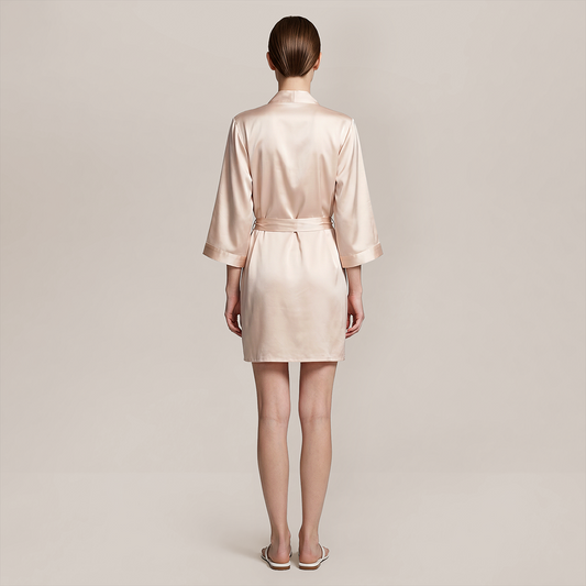 100% Mulberry Silk V-Neck Robe - Nomee