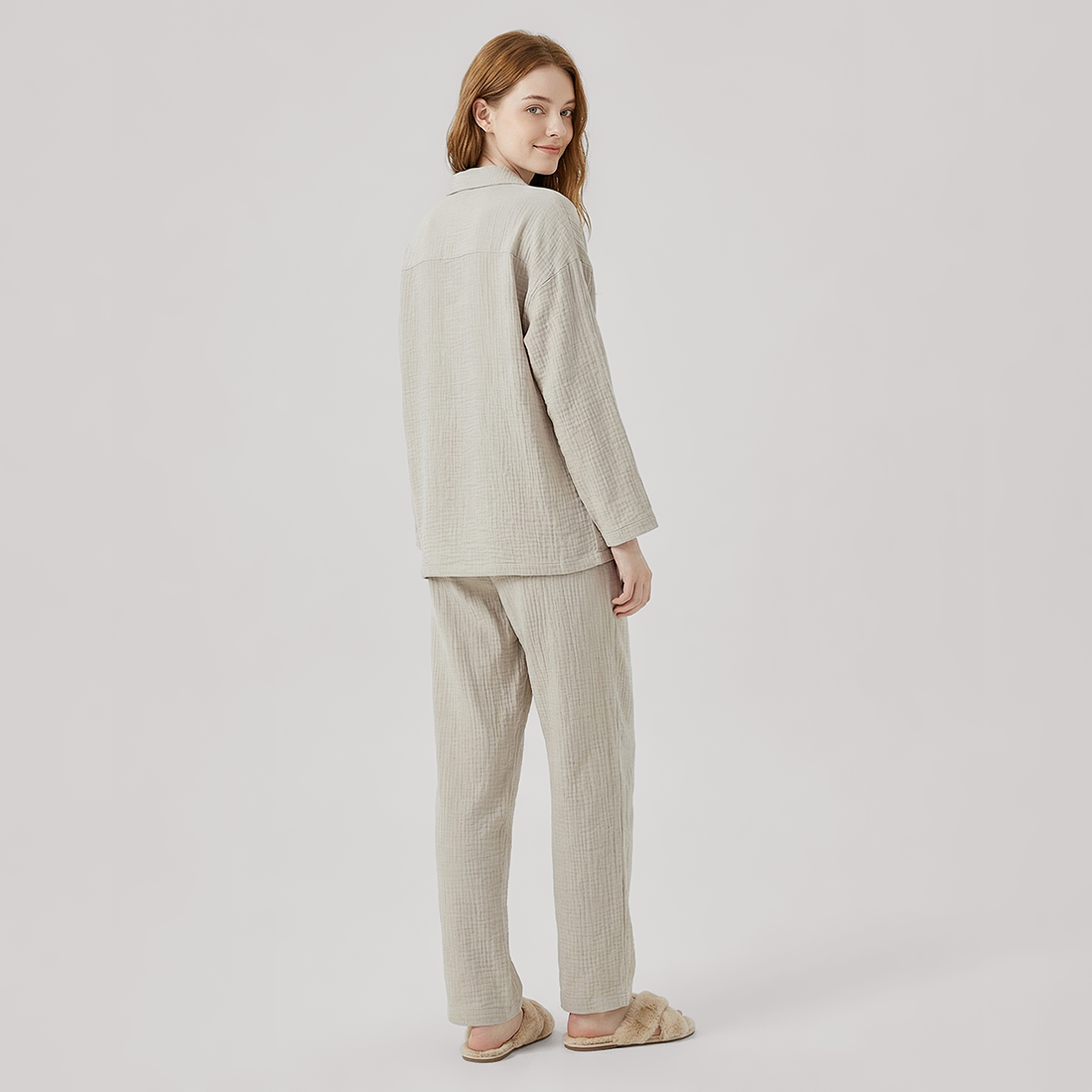 Nomee Guofeng Double-Layer Cotton Gauze Couple's Pajama Set - Nomee