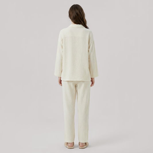 Nomee Guofeng Double-Layer Cotton Gauze Couple's Pajama Set - Nomee