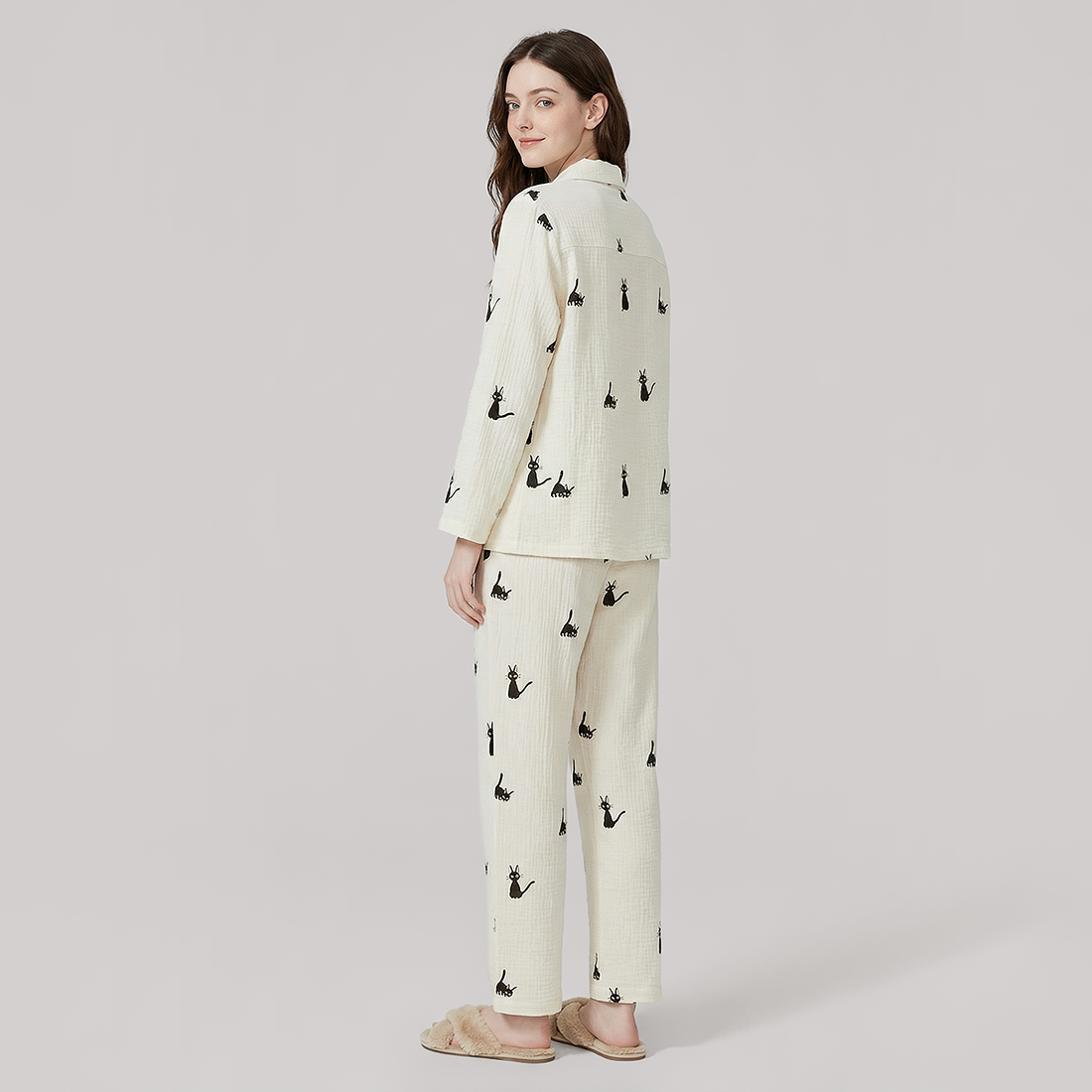 Nomee Guofeng Double-Layer Cotton Gauze Couple's Pajama Set - Nomee