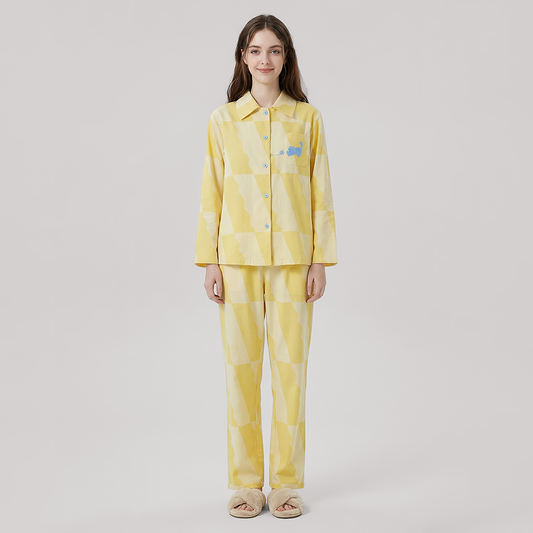 Brushed Cotton Couple's Pajama Set-Nomee