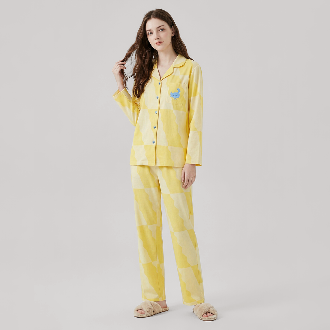 Brushed Cotton Couple's Pajama Set-Nomee